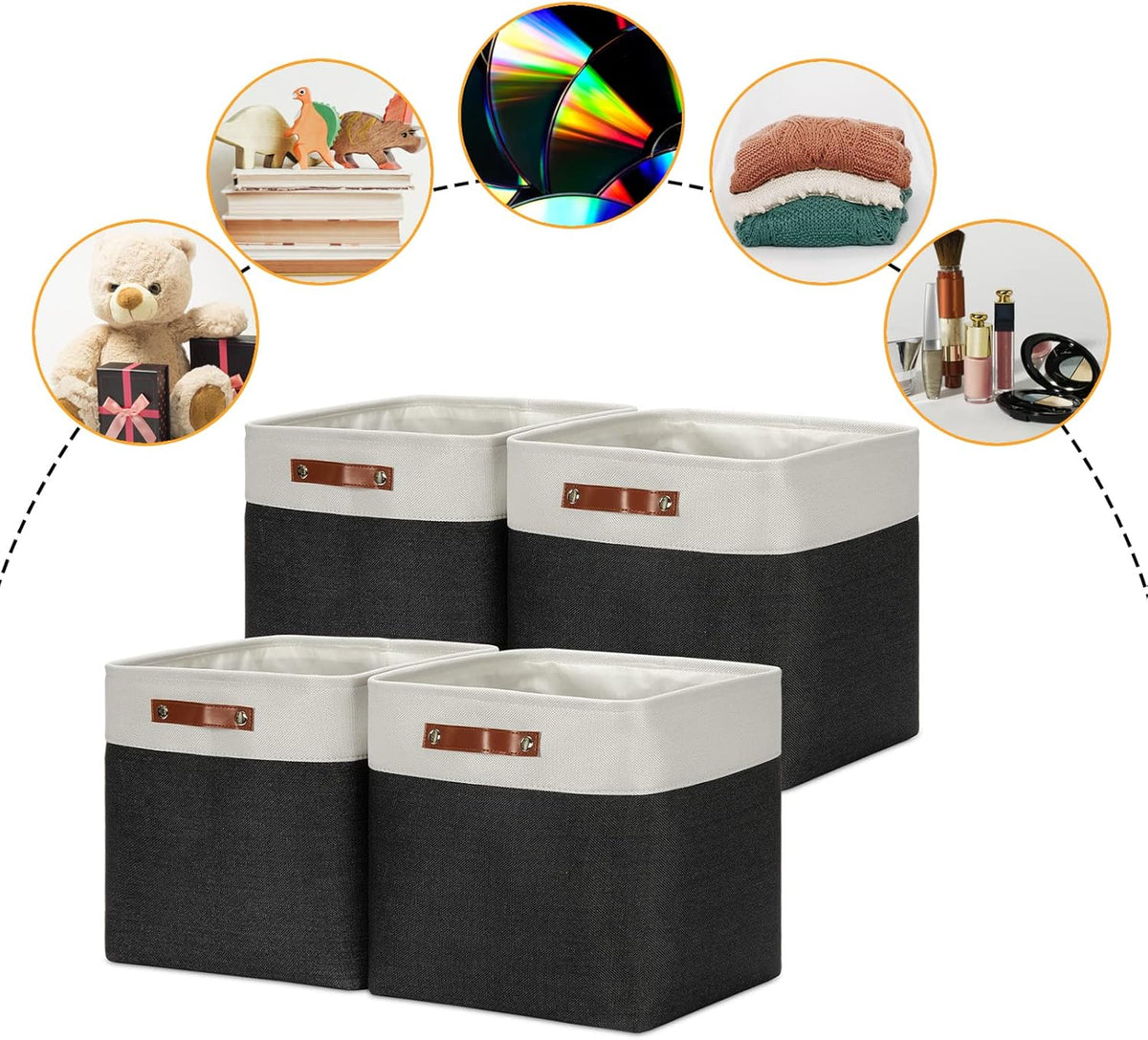 DULLEMELO Storage Baskets, 13 Inch Cube Storage Bins for Shelves Closet Nursery Toy Storage