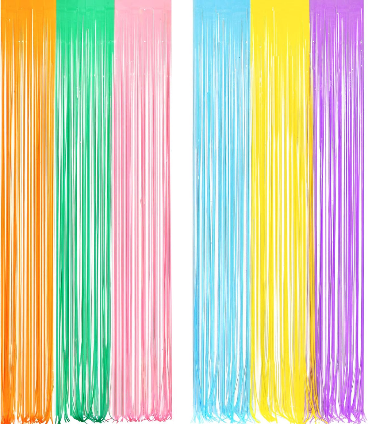 Pastel Tinsel Curtain Party Backdrop - GREATRIL Pastel Color Foil Fringe Curtain Photo Booth