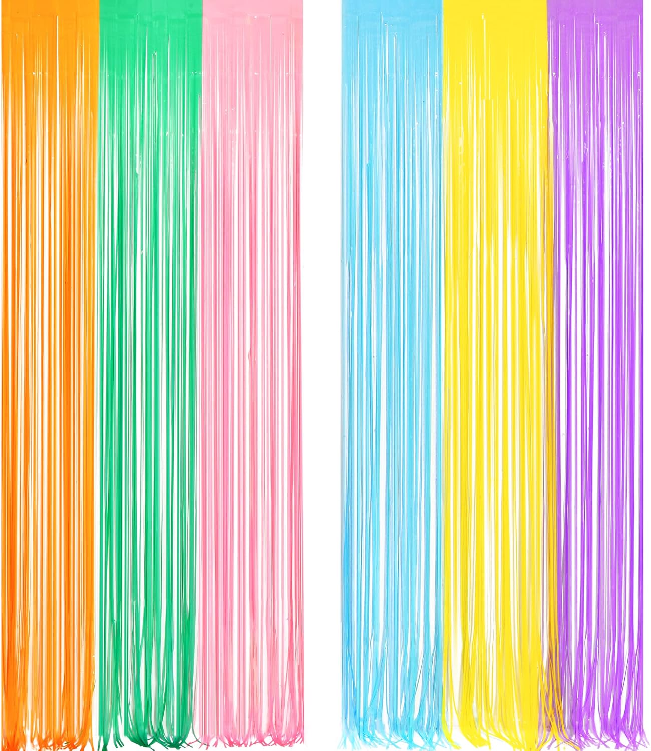 Pastel Tinsel Curtain Party Backdrop - GREATRIL Pastel Color Foil Fringe Curtain Photo Booth