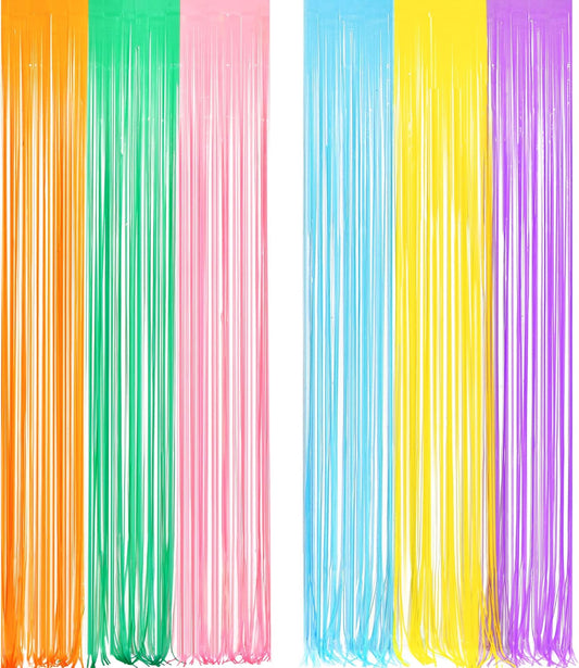 Pastel Tinsel Curtain Party Backdrop - GREATRIL Pastel Color Foil Fringe Curtain Photo Booth
