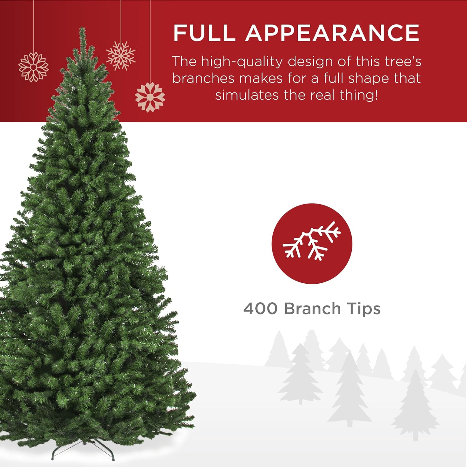 Best Choice Products Artificial Christmas Tree, 4.5ft Premium Unlit Realistic Spruce Holiday Décor
