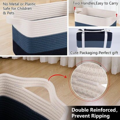 OIAHOMY Storage Basket, Woven Baskets for Storage, Cotton Rope Basket for toys,Towel Baskets for