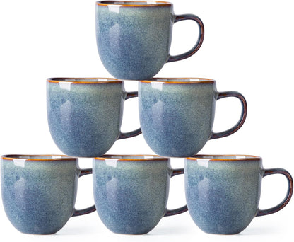 AmorArc 12oz Coffee Mugs, Ceramic Coffee Mugs set of 6 for Man, Woman, Dad, Mom, Modern Coffee Mugs