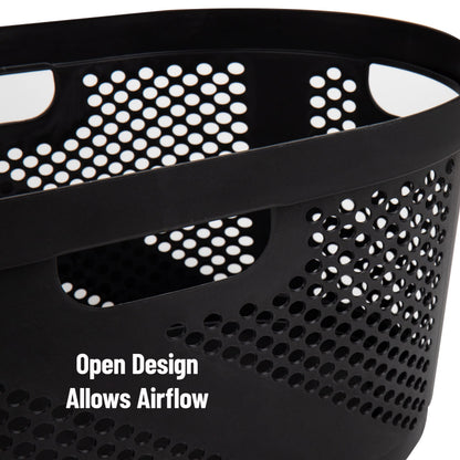 Mind Reader 40L Ventilated Laundry Baskets, Lightweight Clothes Hamper with Cutout Handles for