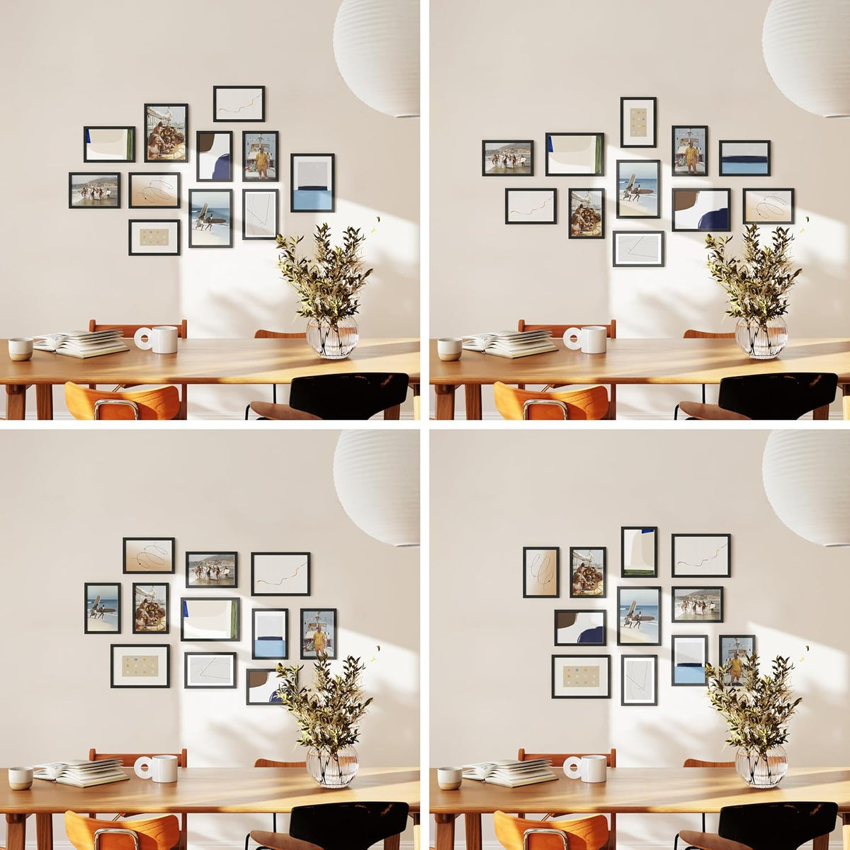 HAUS AND HUES Black Oak Wood Gallery Wall Tabletop Frames Made with Real American Oak and