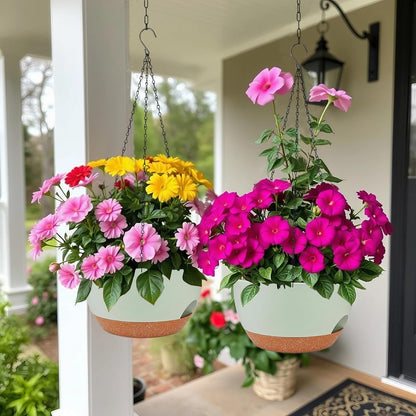 2 Pack Hanging Planters for Indoor Outdoor Plants, 12 Inch Self Watering Hanging Pot with Drainage