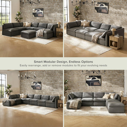 mopio Oversized Modular Sectional Sofa with Fully Removable Covers and Storage, Convertible U