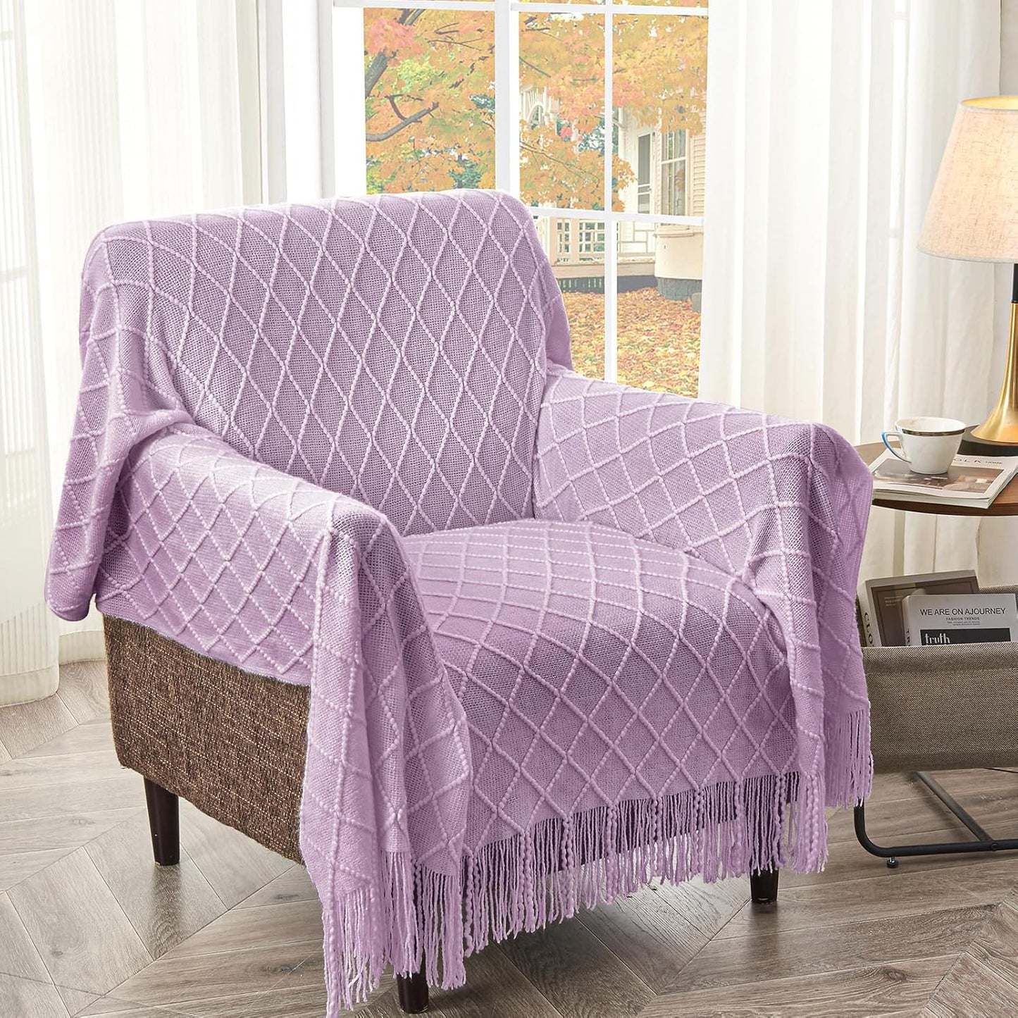 inhand Knitted Throw Blanket for Couch and Bed, Soft Living Room Home Decor Knitted Blanket with