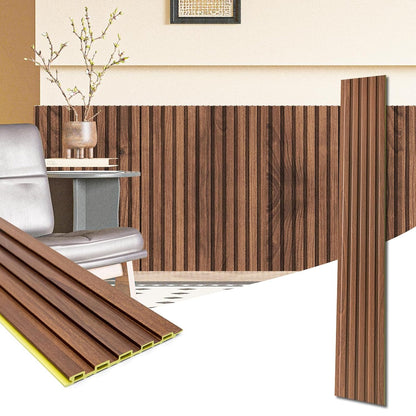 Art3d WPC Wainscoting Panels, 16-Pack 48 x 6 Inch 3D Wall Accents for Interior Wall Decor, Living