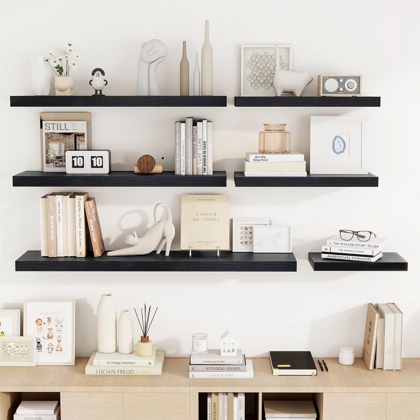 48 Inch Floating Shelves, 48"x9.25"x1.5" Inch Deep Floating Shelves for Wall, Wooden Shelves for