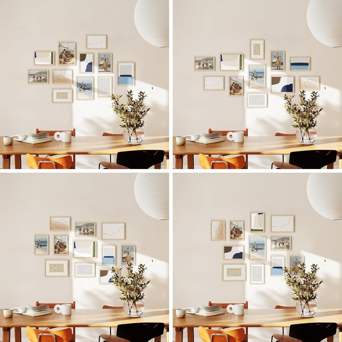 HAUS AND HUES Natural Oak Wood Gallery Wall Tabletop Frames Made with Real American Oak and