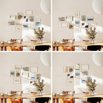 HAUS AND HUES Natural Oak Wood Gallery Wall Tabletop Frames Made with Real American Oak and