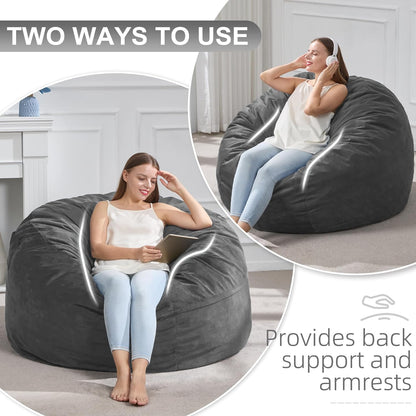 Hobestluk 4FT Bean Bag Chair Giant Bean Bag Chairs for Adults Large Bean Chairs with Removable