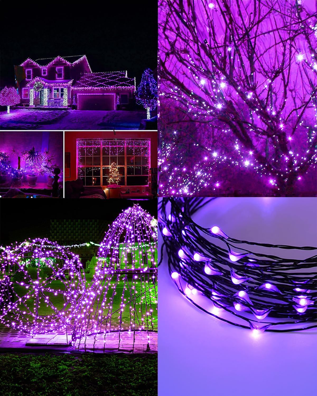 Twinkle Star 2 Pack Outdoor Solar String Lights, Total 80FT 240 LED Solar Powered Halloween