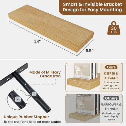fuqing Floating Shelves for Wall, Bathroom Shelf Wall Mounted for Storage, Shelves with Invisible