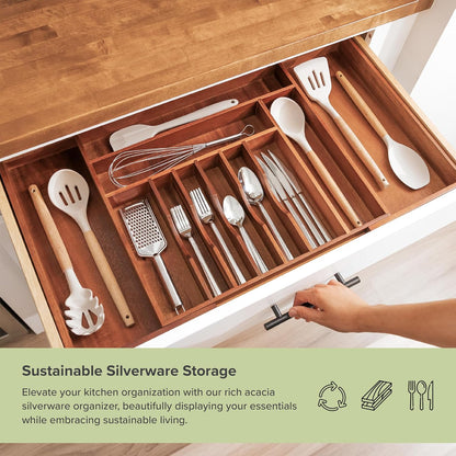 Premium Silverware, Flatware and Utensil Organizer for Kitchen Drawers, Food-Safe Contract Grade