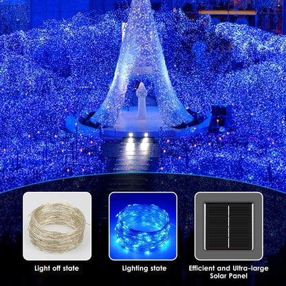 Solar String Lights Outdoor, 2-Pack Total 80FT 200 LED Solar Christmas Twinkle Lights Outside