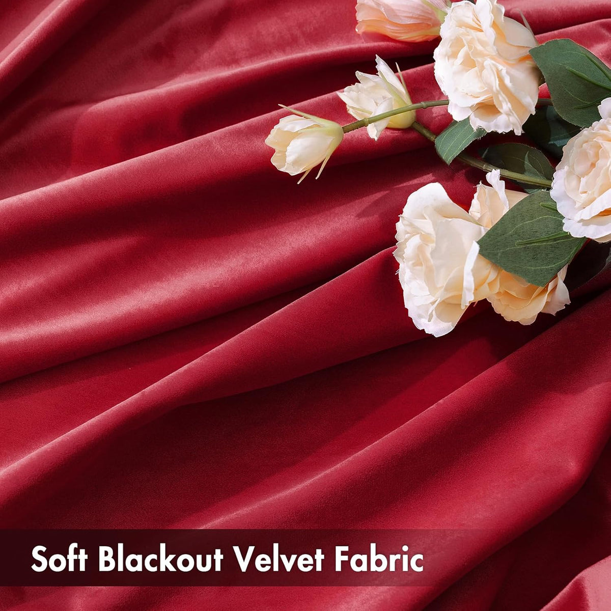MIULEE Christmas Red Velvet Curtains Thermal Insulated Blackout Curtain Drapes for Bedroom Living