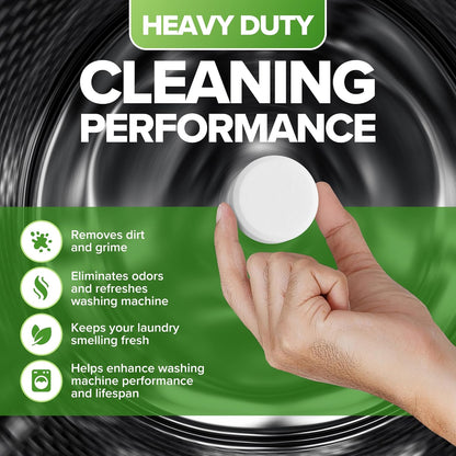 Heavy Duty Washing Machine Cleaner and Descaler - Deep Cleaning Tablets For Front Load or Top Load