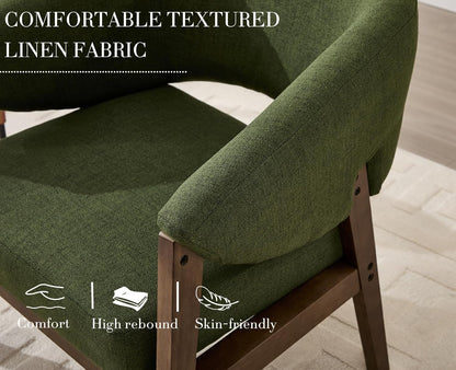 Mid-Century Modern Accent Chair, Comfy Barrel Armchair with Wide Seat, Upholstered Lounge Chair