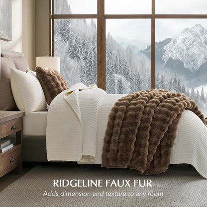 EVERGRACE Ultra Soft Luxury Fluffy Faux Rabbit Fur Throw Blanket, Thick Warm Fuzzy Blankets for