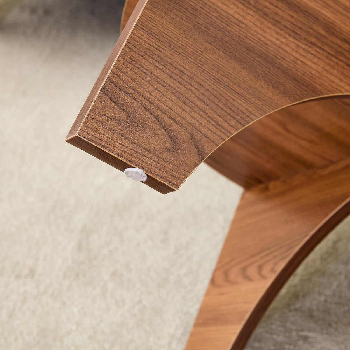 31.5" Round Glass Coffee Table with Tempered Glass Top and MDF Base, Diagonal Fan-Shaped Tray