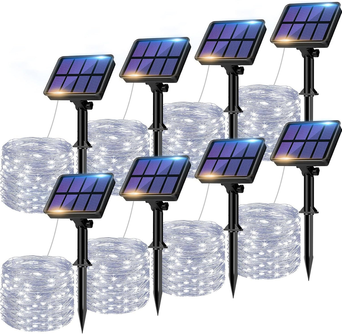 btfarm 8 Pack Solar String Lights Outdoor, Total 640LED 264FT Solar Fairy Lights Waterproof 8