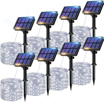 btfarm 8 Pack Solar String Lights Outdoor, Total 640LED 264FT Solar Fairy Lights Waterproof 8