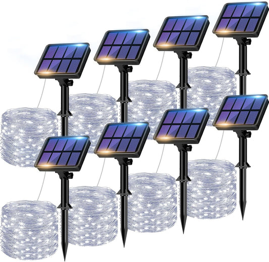 btfarm 8 Pack Solar String Lights Outdoor, Total 640LED 264FT Solar Fairy Lights Waterproof 8