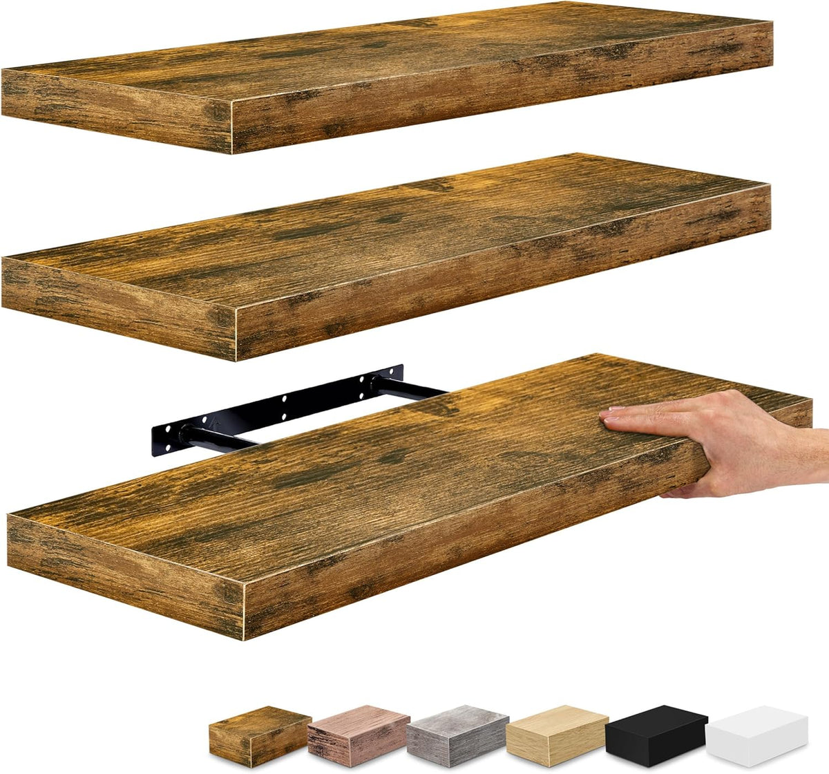 Sorbus Floating Shelves for Wall - 24" Bathroom Shelves, Wall Decor for Bedroom, Kitchen, Living