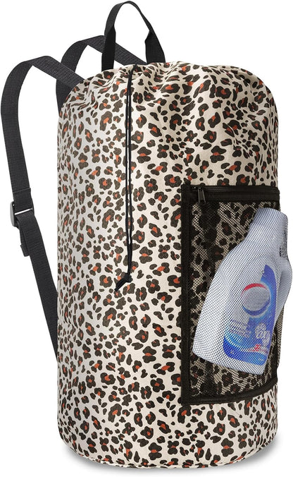 Laundry Bag Backpack Durable Laundry Bag with Shoulder Straps and Mesh Pockets Portable Laundry