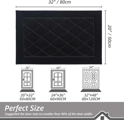 BEQHAUSE Dirt Trapper Door Mat 20" x 32", Doormat Non-Slip Entryway Rugs Washable, Dog Door Mat