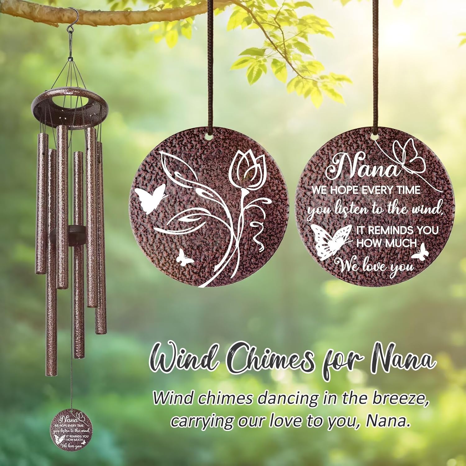 Gifts for Nana, 25''Wind Chimes, Birthday Gift for Nana from Grandkids, Mothers Day, Thanksgiving