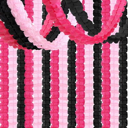Hot Pink Black Party-Decorations Streamers Garland - 157Ft Four-Leaf Clover Hanging Banner, Wedding