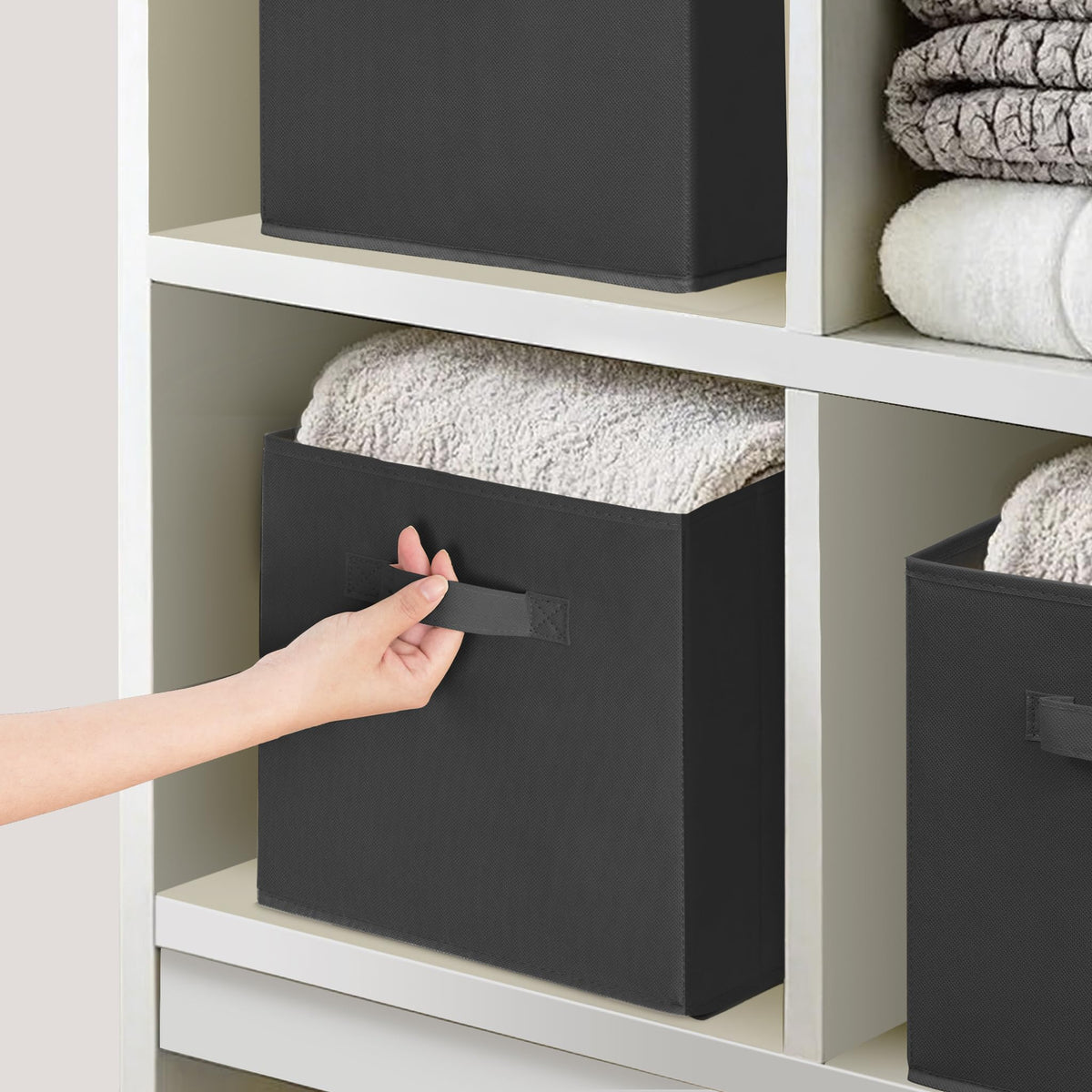 STORAGEIDEAS 11x11 Inch Storage Bins Cubes, Fabric Foldable Storage Box, Collapsible Closet