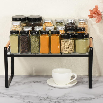 PATIKIL Kitchen Cabinet Shelf Organizer, Wood Counter Shelf Stackable Storage Shelf For Cupboard