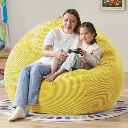 Hobestluk 4.5FT Bean Bag Chair Giant Bean Bag Chair with Filler Included Adult Bean Bag Chairs with