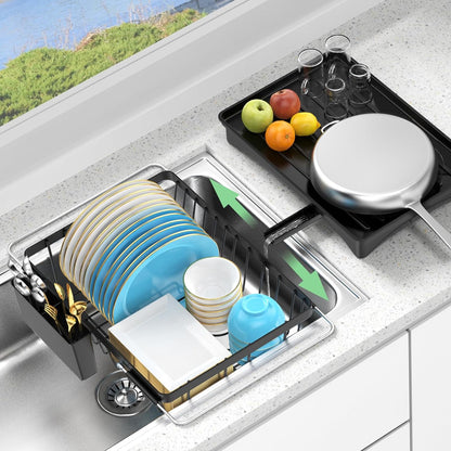 LEMIKKLE Roll Up Dish Drying Rack, Over The Sink Dish Drainer Rack, Foldable Sink Drying Rack