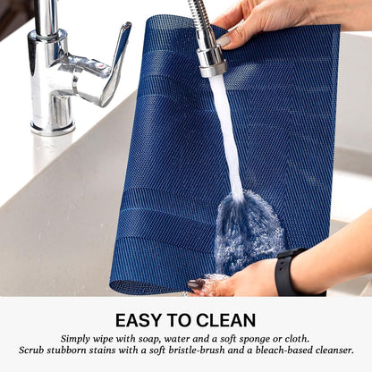 LEXMORE PlaceMats Set of 12 Vinyl/Plastic Woven Place Mats for Kitchen Table Indoor/Outdoor