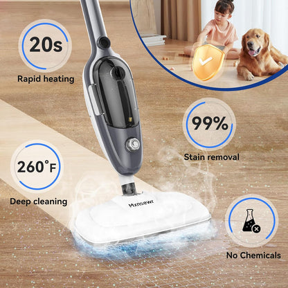 Steam Mop - All-in-one Powerful Handheld Steam Cleaner Detachable Floor Steamer with 11