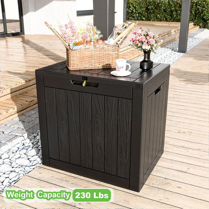 30 Gallon Outdoor Deck Box,Storage Lockable Waterproof Patio Furniture,Garden Tools,Cushions,Pool