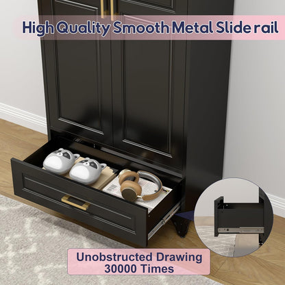 Pantry Kitchen Cabinet with Drawer, 75" Tall Pantry Storage Cabinet, Metal Storage Cabinets with