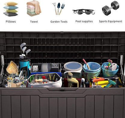 YITAHOME 80 Gallon Outdoor Storage Box, Large Water Resistant Resin Deck Box, Indoor Outdoor