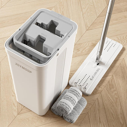 JOYMOOP Mop and Bucket with Wringer Set for Home, Flat Mop and Bucket System, Mops for Floor