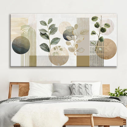 TAIJXAGSG Large Boho Green Wall Art For Living Room 29x58 In Green Botanical Boho Wall Art Modern