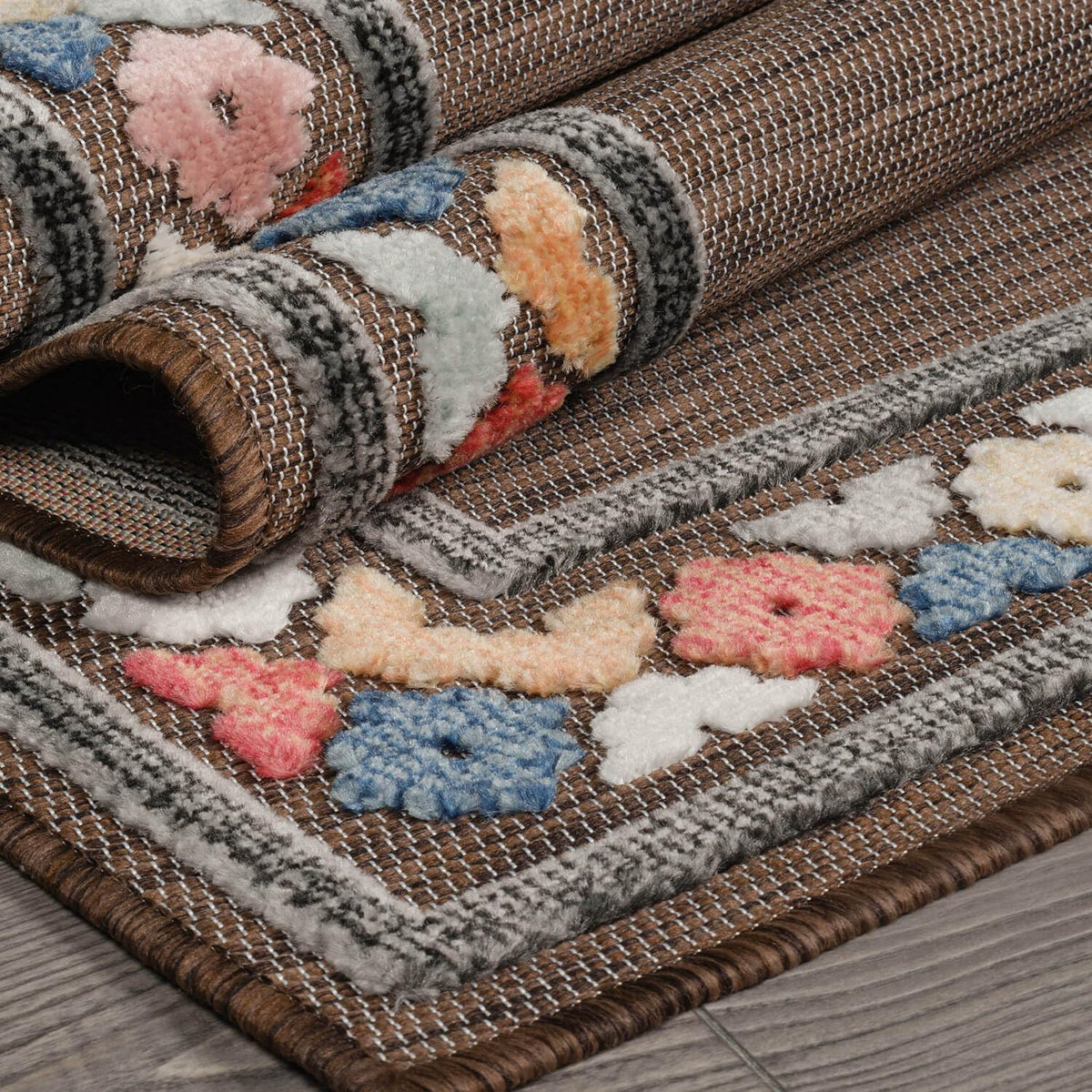 Beverly Rug Outdoor Rug 6x9 Modern Bordered Area Rugs for Indoor and Outdoor Patio Easy to Clean