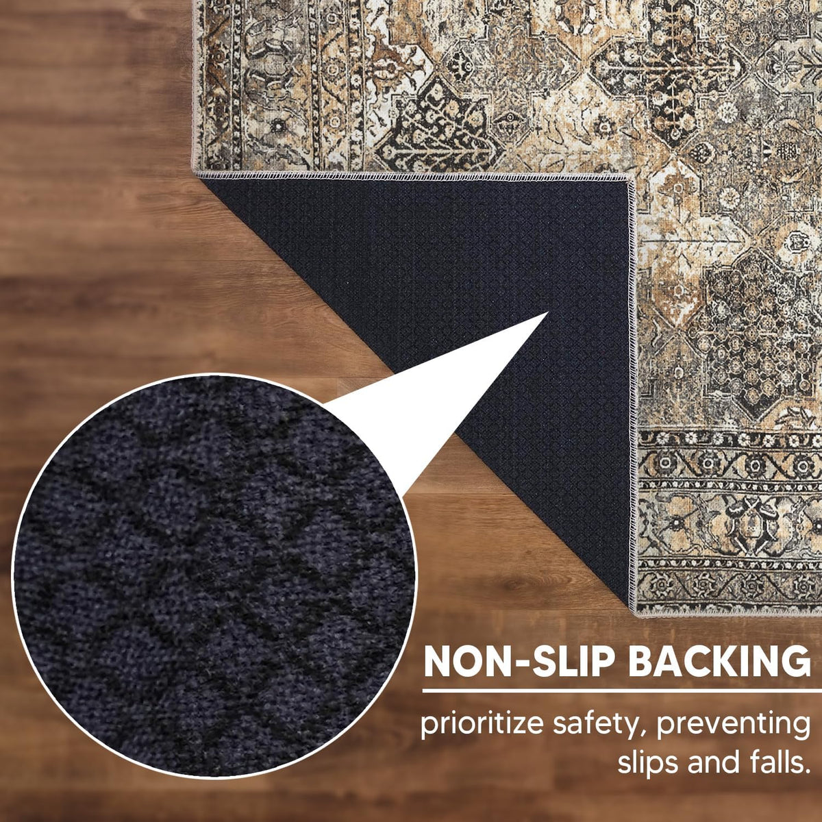 Keen Home Design 6x9 Rug - Machine Washable Area Rug with Non-Slip Backing, Ideal for Living Room