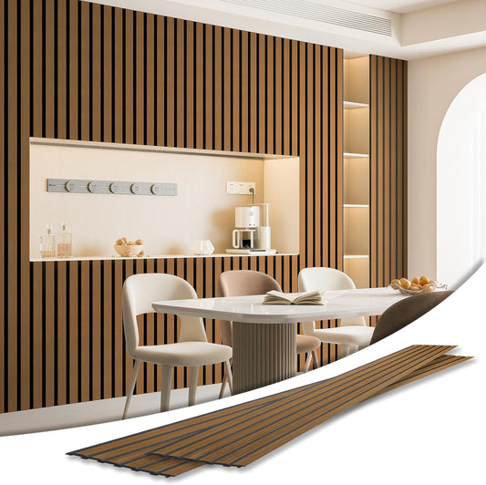 Art3d 4-Pack Glue-On Six-Grid Wainscoting Panel for Interior Wall Decor - 104 x 12 Inch Polystyrene