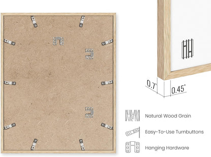 HAUS AND HUES Beige Oak Wood 16x20 Picture Frame - Modern Wood Wall Art Display - Lightweight 16x20