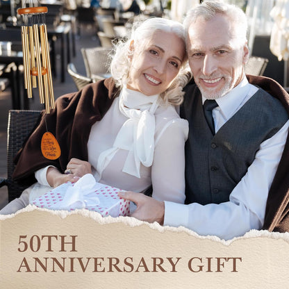 50th Wedding Anniversary Wind Chime, Happy 50th Anniversary Romantic Gifts for Couple, Parents